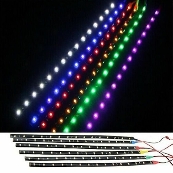 10 stk vanntett fleksibel LED-stripe underbelysning for bil motorsykkel [YJD] Red