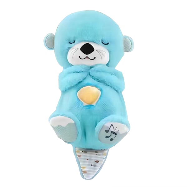 Babylydmaskin Otter Pluche Baby Leke med rytmisk bevegelse og justerbare lys og musikk (YJD) Blue