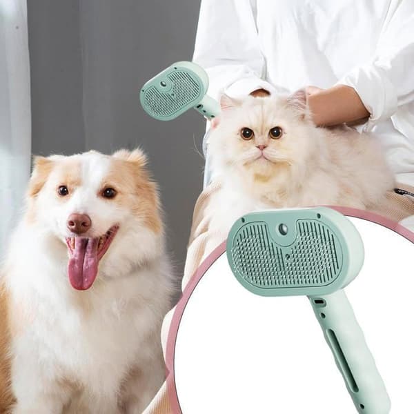Hundepelskam, USB-ladebørste, dampforbedrende, 35 ml vanntank, hårfjerningskam (YJD)