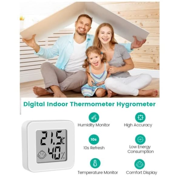 Mini inomhustermometer hygrometer - Digital termohygrometer - Omgivningsnoggrannhet - Vit [YJD][YJD]