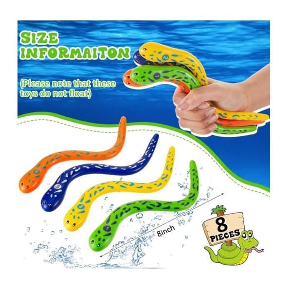 Poolleksaker, 8-delade simleksaker, dykleksaker, barnpoolleksaker, poolspel[YJD] Yellow, White, Blue, Black