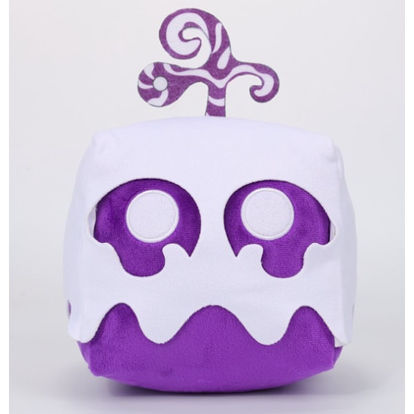 Blox Fruits spelrelaterad djävulsfrukt fruktlåda docka plyschleksak, lämplig för heminredning, presenter till pojkar och flickor[YJD] Purple and white ghost face box