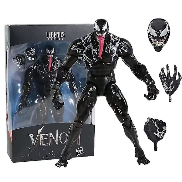 Venom Actionfigur, Bevægelige Led Legetøjsfigurer Venom Samleobjekt Model Med Udskiftelige Tilbehør Gave Til Fans  (YJD)