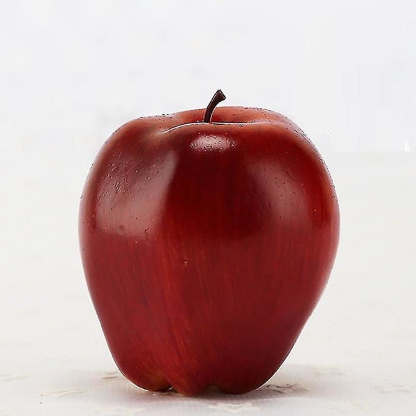 10st verklighetstrogna falska mörkröda äpple Simulering konstgjorda äpplen Set Fake Fruit