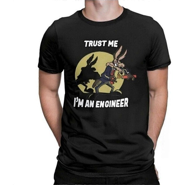 Trust Me Im an Engineer T-shirt til mænd, ren bomuld, vintage T-shirt, rund hals, ingeniør T-shirts, størrelse S-3XL TT2348[HK] 3XL