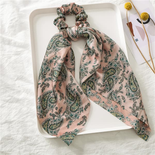 Satin Hårstrikker Elastisk Hestehale Hårbånd Sett med 6 [YJD]