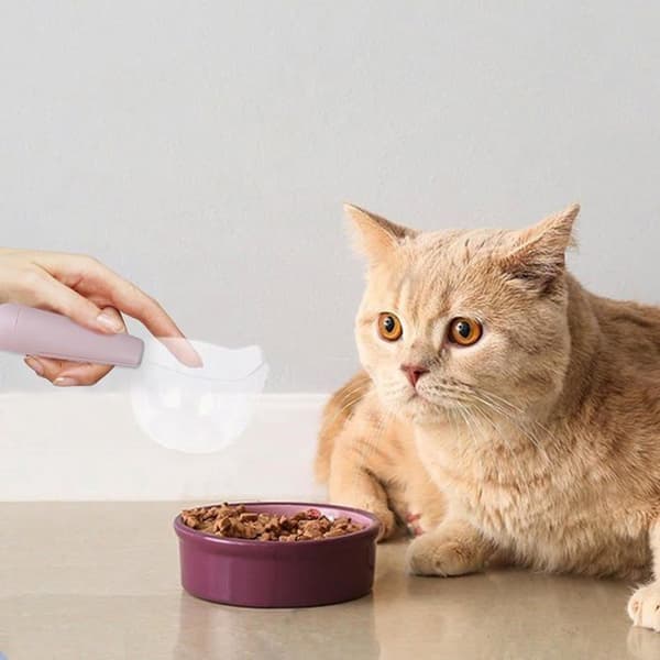 Mätsked för hundmat, matskopa, skopa för torrfoder i form av ett kattöra, måttkoppar [YJD][YJD]