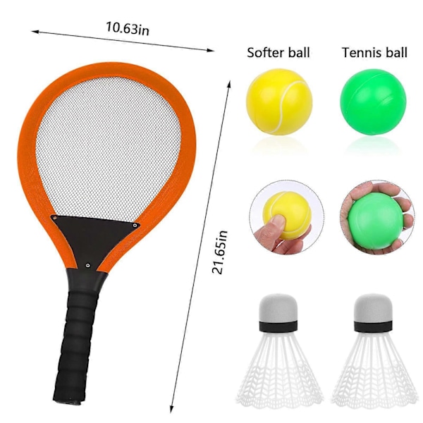 1 Par Børne Tennis Ketchersæt Inklusive Gratis Badminton Ocean Bold Blød Tennis Ketsjer Tennis&Badminton Ketchersæt[YJD]