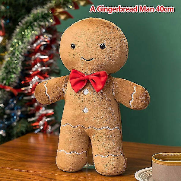 Julepepperkake Plushie Plysj Stoppet Sjokolade Cookie Hytte Hus Dekor_v (YJD) A1 1 pc