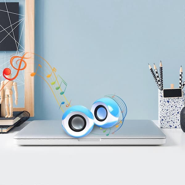 Bluetooth trådløs pc-højttaler – bærbar lille lydhøjttaler med USB, kompatibel med bærbar computer og computer [YJD] Blue