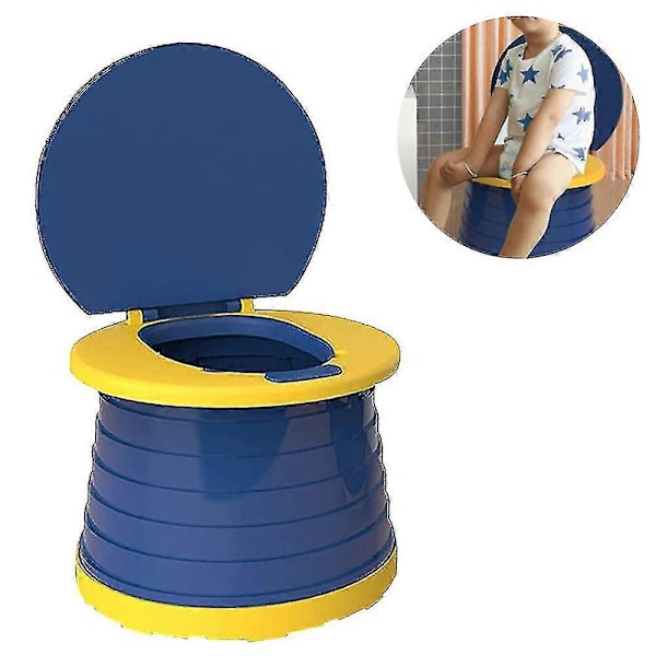 Hopfällbar barnpotta, portabel toalettstol för pojkar och flickor, hopfällbar [YJD] Blue