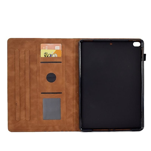 iPad 9.7 tuuman (iPad 6./5. sukupolvi) PU-nahkakotelo kuutio kynätelineellä ja korttipaikalla, myös iPadille[HK] Brown