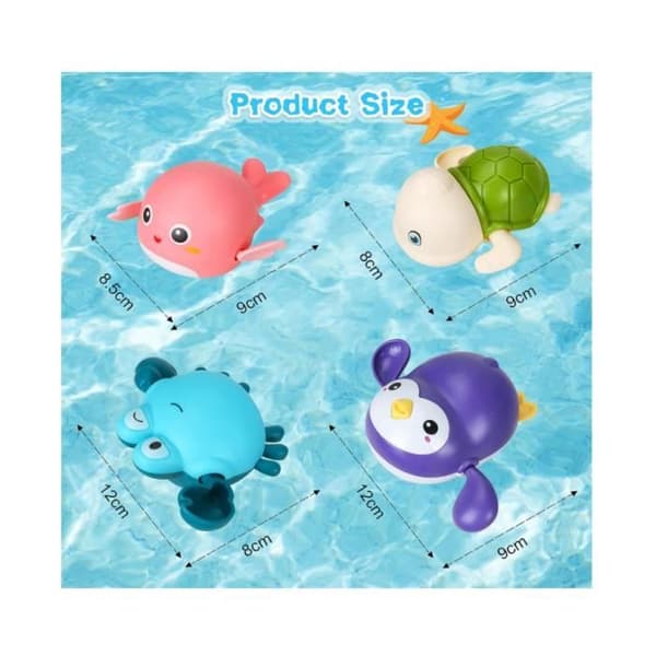 Badelegetøj - Baby - 4 Flydende Dyr - Materiale af Høj Kvalitet - Pædagogisk Legetøj - Ideel Gave[YJD] Multicolor