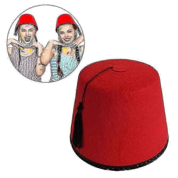 Röd turkisk hatt, 50 - 60 cm, solskydd, modern och iögonfallande SZ[YJD] Red