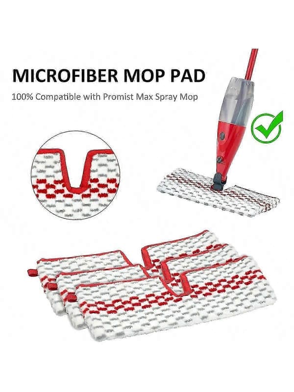 3-pak mikrofiber spraymoppepuder kompatible med O-cedar/Vileda Promist MAX vaskbare vendbare moppepuder til tør og våd gulvrengøring[YJD] 1 pack Spray Mop
