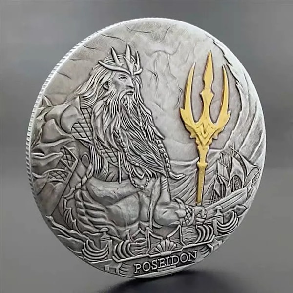 Minnesmynter Kunstsamling Gaver Poseidon Egypt Jpan Amaterasu India Fint Sølvmynt Antikk Myt Platerte Mynter(YJD) shiva