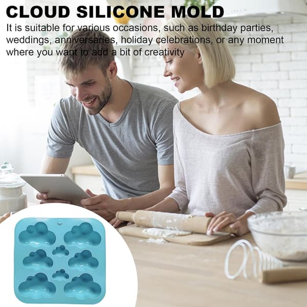 Skyform - Isbitbrett Silikon Fondantformer | 3D Skyform 8 Hulrom Fondantform Isbitbrett, Non-Stick Pudding Kjeks Stensiler Baking for[YJD] Blue