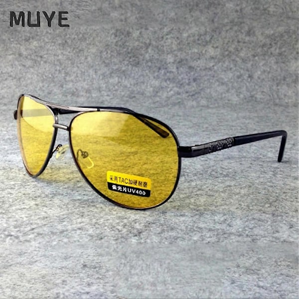 Polariserede solbriller til mænd TAC solbriller Kvinde Mand Natkørsel Briller Goggles UV400 Gule linser Briller[HK] MULTI Gray