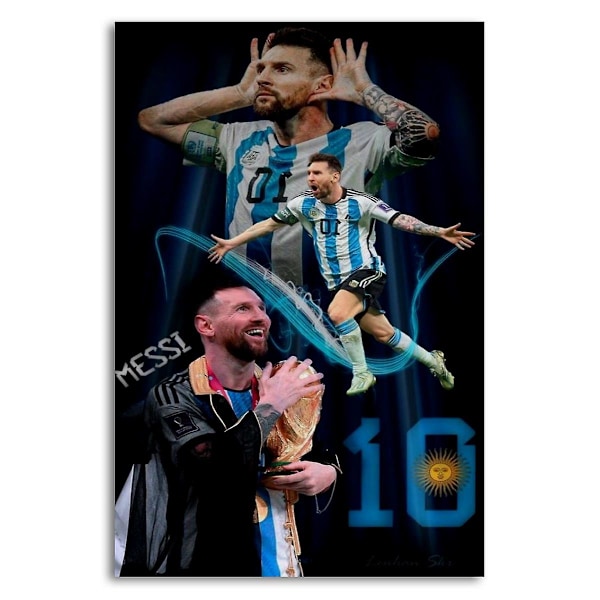 Lionel Messi Fodboldstjerne_115 Poster Hjemmeindretning Gaveplakater Væghængt Kunstgaver Soveværelse Kontor Stue Perfekt til ethvert Rum Lærredspynt  (YJD) No Frame 50x70cm