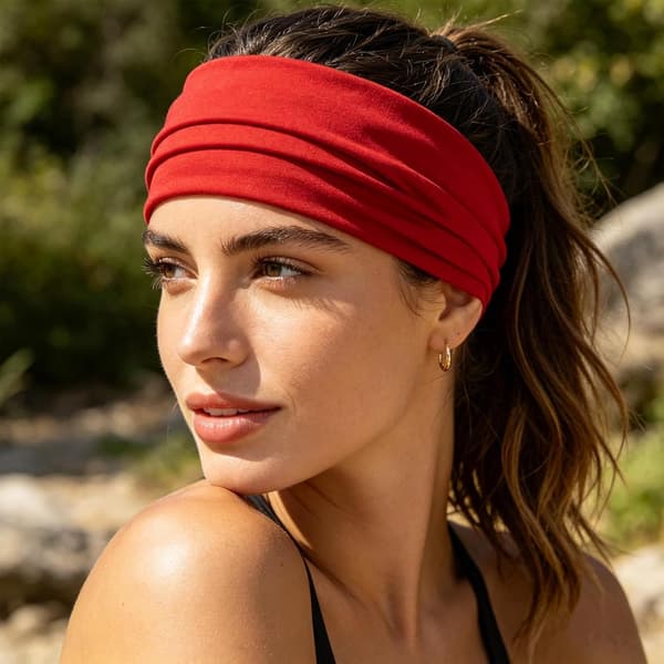 Hårbånd - Myk Boho Knyttet Mote Hodebånd for Kvinner Jenter Bruk, Elastisk Hårkontroll Tilbehørssett | Komfortabelt Stoffdesign, [YJD] Red