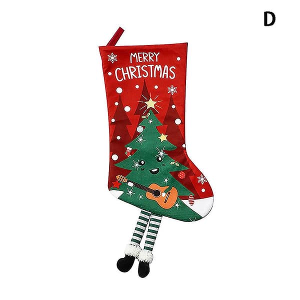 Julstrumpa Jultomte Strumpor Stor Kapacitet Presentpåse Hängande Juldekor[YJD] Red D