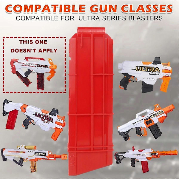 2025 Ny 4-pak 12-Pile Hurtig Genladningsclips Kompatibel med Nerf Ultra Series Magasin Legetøjspistol (Rød) [YJD]