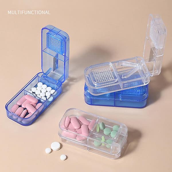 Knuse Pilleboks Klippemaskin Mini Kutter Pillekutter Deler Oppbevaringsbokser[YJD] White 1pc