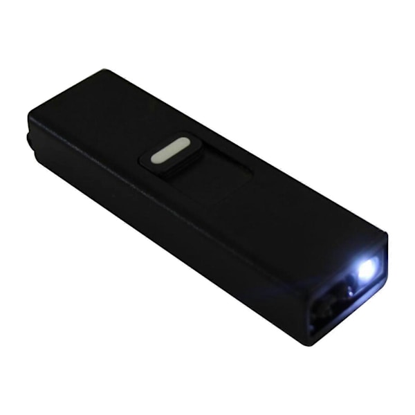 Vindtæt Belysningsfunktion Elektronisk USB-opladning Selvbeskyttelse Miniature Lommelygte[YJD] Black