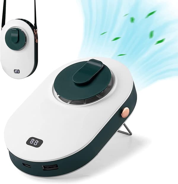 Bærbar halsventilator til udendørs sport Mini bærbar taljeventilator (grøn)[YJD]