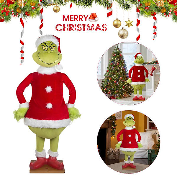 Julgrinch Plyschdocka Mjuk Leksak Fylld för Barn Julgåva Heminredning