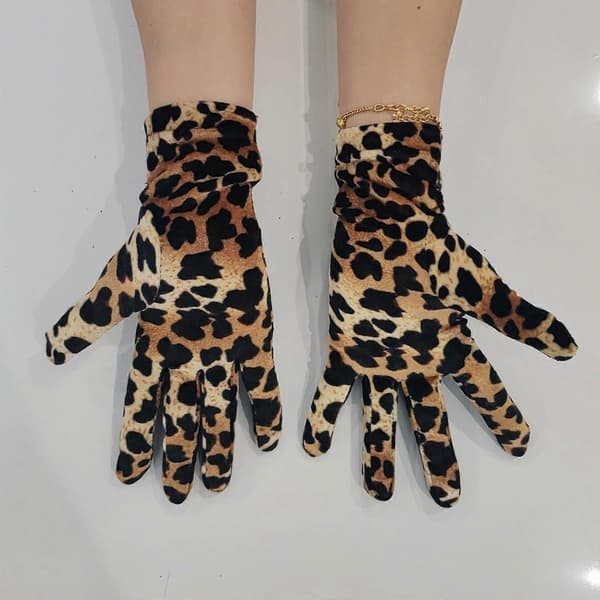 Moderigtige leopardprint handsker, varme og bløde, egnet til daglig brug hele året rundt [YJD] Multicolor