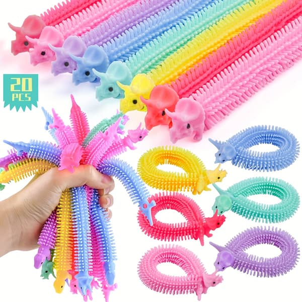 Fidget Sticks 20-pack Färgglada Sensoriska Stretchiga Ormar för Stresslindring och Avkoppling [YJD] 20pcs