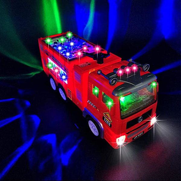 Ljusstark Brandbil för Barn Brandbilsleksaker med Ljus Ljud Brandbilsleksaker för Barn Present