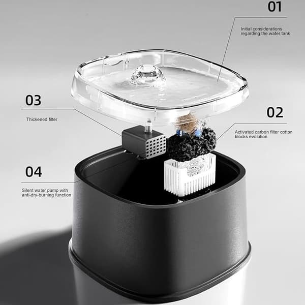 Kæledyrsdrikkefontænedispenser; lydløs automatisk vandskål til flere dispensere, gul (YJD)