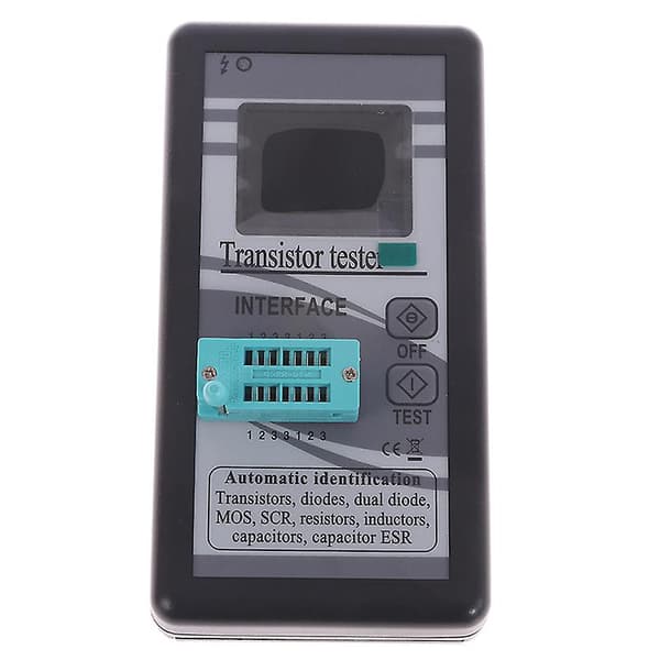 Multifunksjonell transistortester 128*160 Diode Tyristor Kapasitans Resistor[YJD] Black 1PC