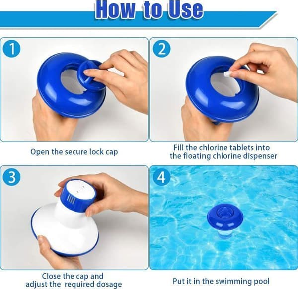 Flytande dispenser, 5\" klordispenser flytande klordispenser klorflottör för pool, vattenpark, spa [YJD][YJD]