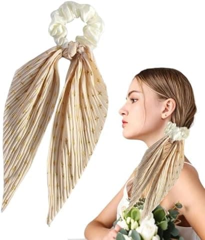 Scrunchies til tyndt hår - Ingen træk, hårelastikker til kvinder og piger, styling, modetilbehør | Bløde elastikker til hjem, kontor, rejser [YJD] Beige