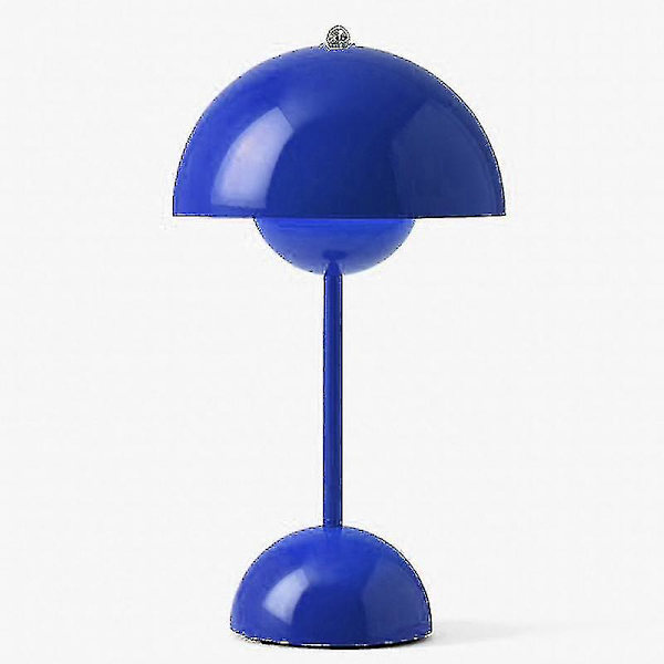 LED Blomst Knoppen Bordlampe USB Sengelampe Bryllup Skrivebord Simpel Rotte Seng -g- mørkeblå -usb Genopladelig