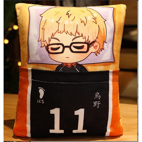 Haikyuu Plushestøttepuder, Kei Tsukishima Fyldte Sofa Puder Seng Pude Rektangulær Kast Pude (YJD) 1pcs