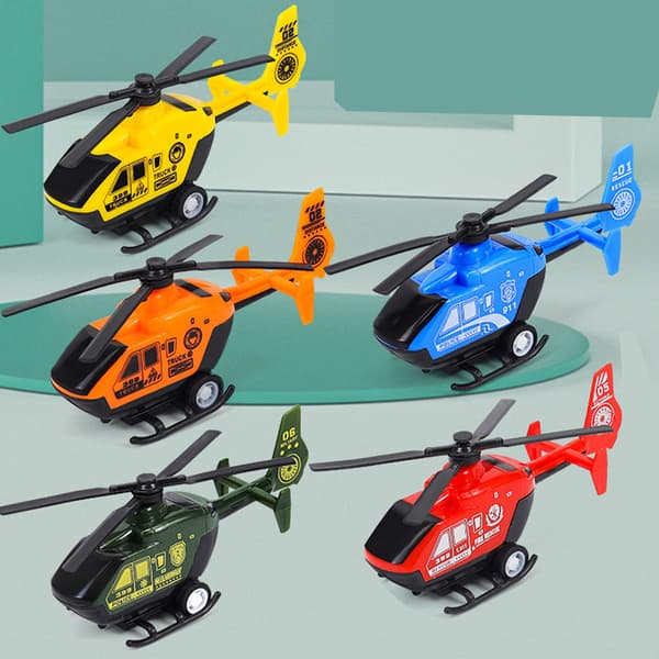 14 stk. Børns træk-tilbage helikopter sæt, udendørs strandlegetøj, nyheds legetøj, skrivebordsdekorationer, legetøjsfly modelbiler, foregive legetøj, Bir[YJD] 14Pcs
