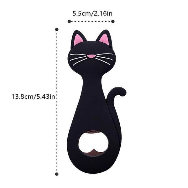 Katt magnetisk vinflasköppnare[YJD] Black