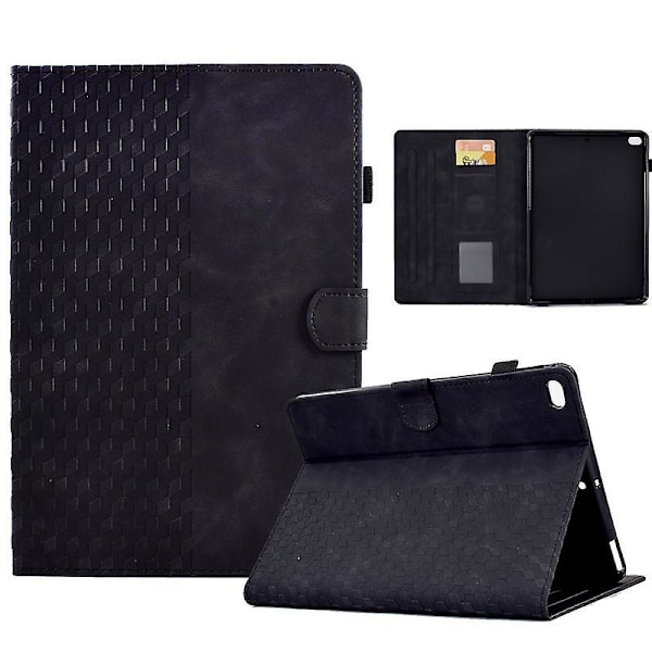 iPad 9.7 tuuman (iPad 6./5. sukupolvi) PU-nahkakotelo kuutio kynätelineellä ja korttipaikalla, myös iPadille[HK] Black