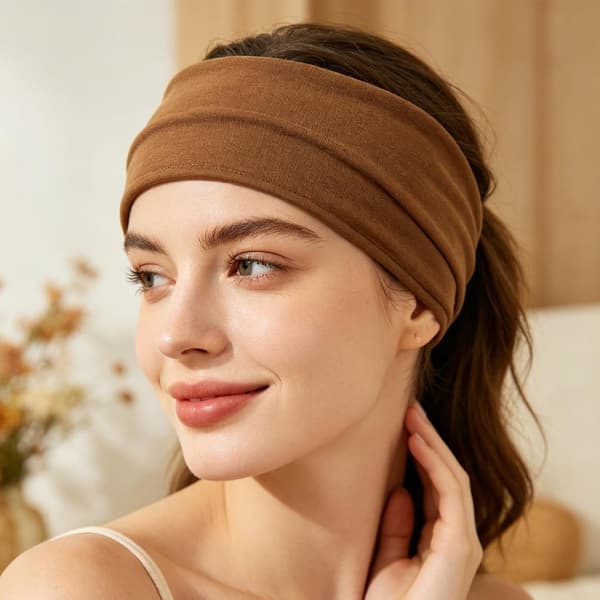 Hårbånd - Myk Boho Knyttet Mote Hodebånd for Kvinner Jenter Bruk, Elastisk Hårkontroll Tilbehørssett | Komfortabelt Stoffdesign, [YJD] Brown