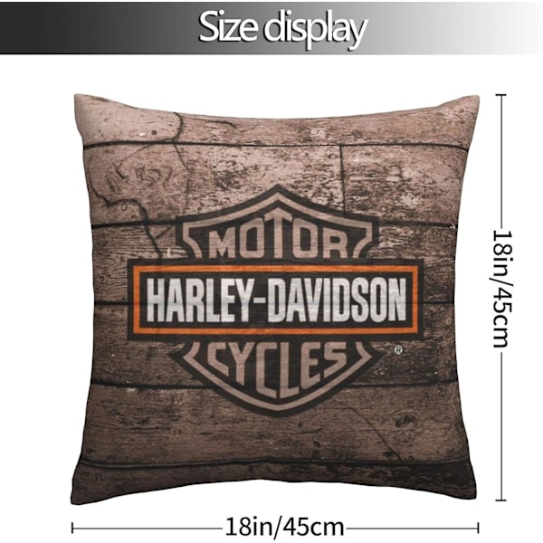 Kuddfodral Harley Davidson Varm och mjuk kuddfodral för dekorativa örngott i säng soffa utomhuskudde (H-288)  (YJD) 45x45cm