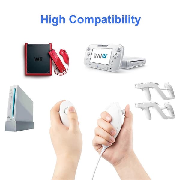 Wii trådløs Nunchuk-controller 2-pak med joystick og knap [YJD]