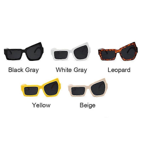 Moderne Irregulære Firkantede Solbriller til Mænd, Fashion Personlighed Solbriller [HK] Leopard