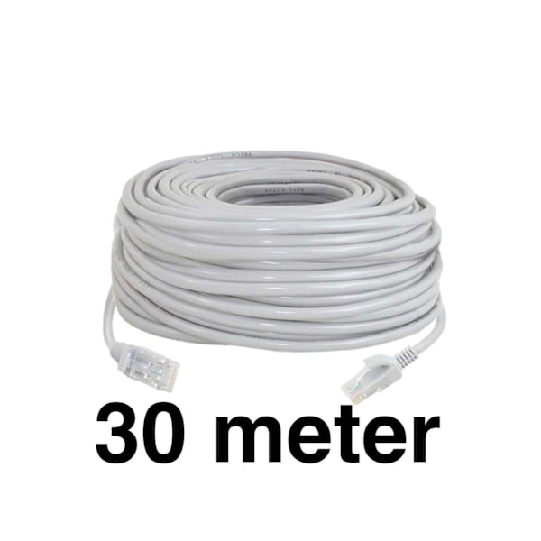 30m - Netværkskabel - Cat5e - Internetkabel[YJD] grå Grey
