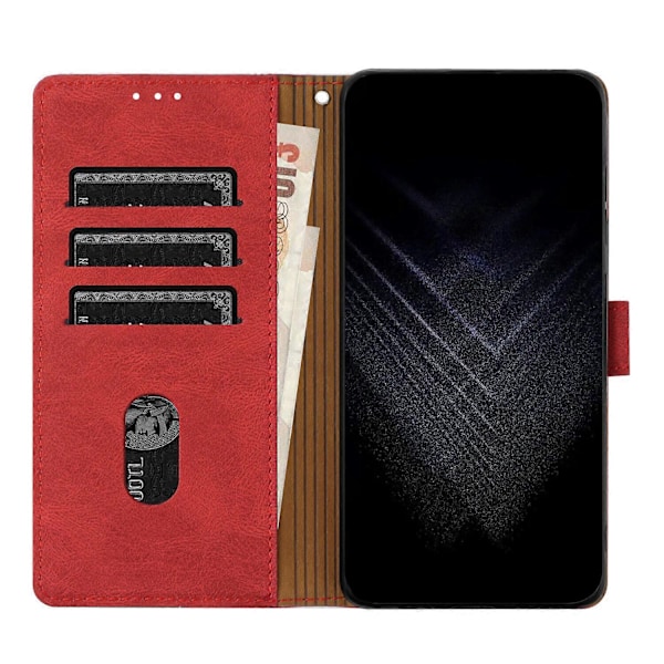 Kompatibel med Samsung Galaxy S21 Plus 5G Plånboksfodral PU Läder Kortfodral med Praktisk Ställfunktion[HK] Red