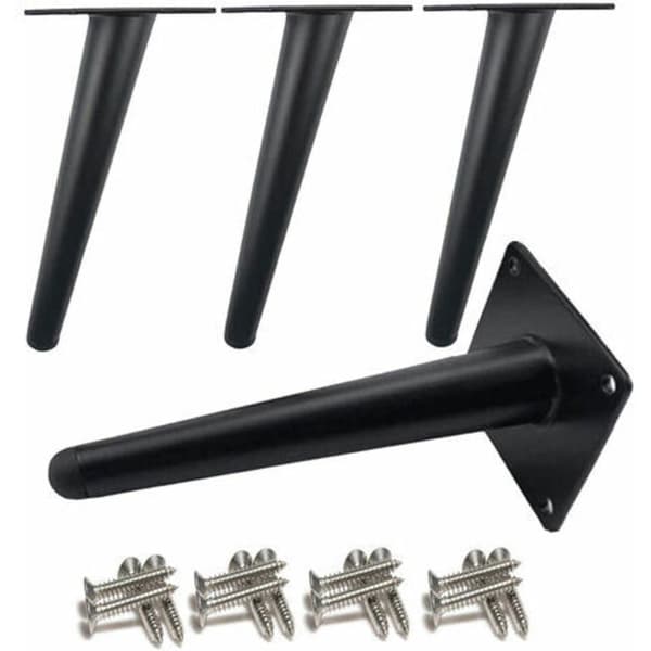 Metalben til garderobe, tilpassede møbelfødder, rustfrit stål, sort, 10 cm høje, skridsikker base til sofaer, borde og mere[YJD]