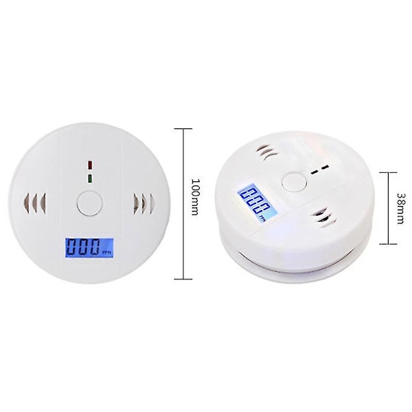 LCD Kolmonoxid CO Detektor Förgiftning Gas Sensor Monitor Varningslarm Set[YJD] One Size